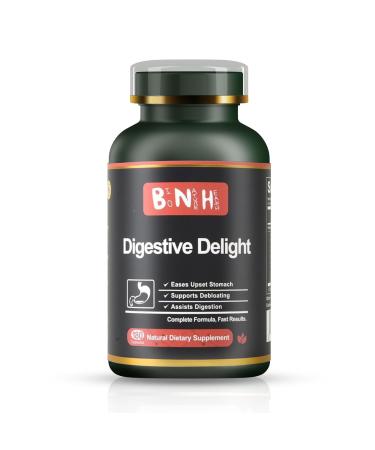 Digestive Delight - Balances Good & Bad Bacteria Naturally - Improved Nutrient Absorption - Microbiome - Excessive Gas - Bloating - Abdominal Pain & Discomfort - Gut Health - Probiotic Free - 180ct