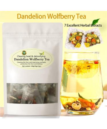 Dandelion Wolfberry Tea - Supports Kidneys & Liver Health Dandelion Wolfberry Tea Organic Bags Seven Herbal Ingredients (1Bag) - Buy Online on GoSupps.com