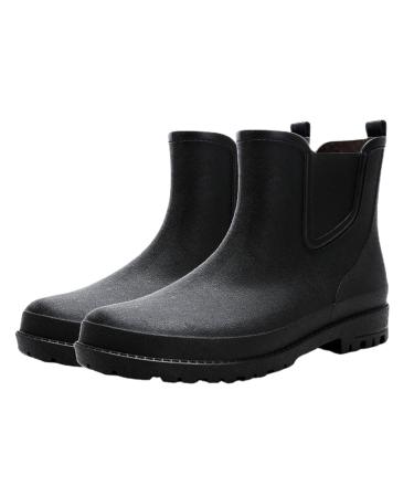 pfoosnd Mens Rain Boots Ankle Rubber Rain Boot Mens Waterproof Ankle Rain Shoes Waterproof Garden Boots 10