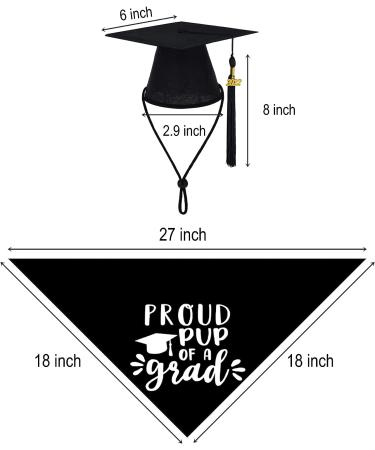 Dog Graduation Cap & Bandana Set - 2023 Black Tassel Graduation Outfit for Proud Pup of A Grad - Buy Online on GoSupps.com