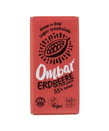 OMBAR Ombar - Strawberry + Raw Organic Coconut Milk - 35g - Pack of 10