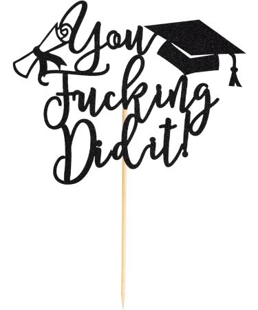 Arthsdite 1Pc You Did It Cake Topper/Class of 2024 Cake Decorations/Congrats Grad Graduation Party Decorations - Black Glitter Black You Did It Cake Topper - Buy Online on GoSupps.com