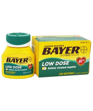 Bayer Healthcare - Bayer Low Dose Safety Coated Aspirin 81 mg. - 120 Enteric-Coated Tablets