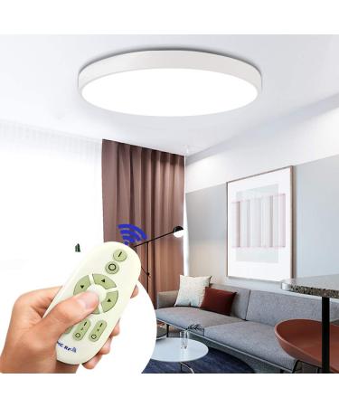 Coosnug 60W modern led ceiling lamp dimmable white round ceiling lamp hallway living room lamp bedroom kitchen energy saving light wall light white round-64W dimmable