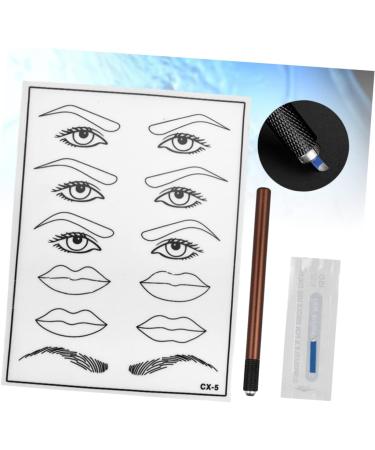 FOMIYES Practice Skin Kit 2pcs End Microblading Eyebrow Pen Eye White Single Mouth and Practice Semi-permanent Kit - Buy Online on GoSupps.com