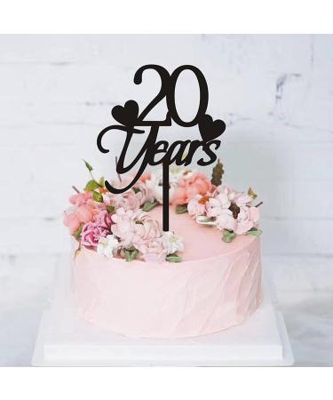 Personalised Cake Toppers Cake Decorations 1pcs 20th Birthday Cake Topper Creative Black Party Dessert Decor Supplies Anniversaries Cake Decorations (Color : Black3) (Color : Black1) (Color : Black3