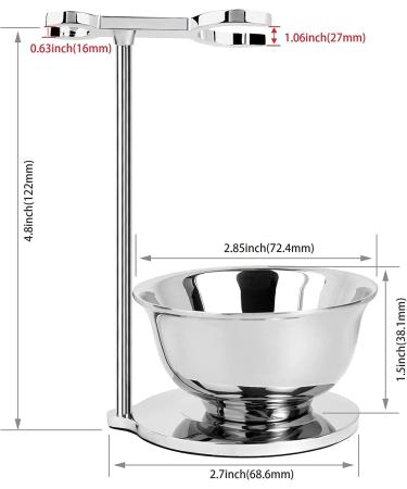 Grutti Raziet Traditional Shaving Set for Men - Kunst Fiber Brush Stainless Steel Razor Shell Chrome-Plated Stand Triple Blades - Perfect Gift - Buy Online on GoSupps.com