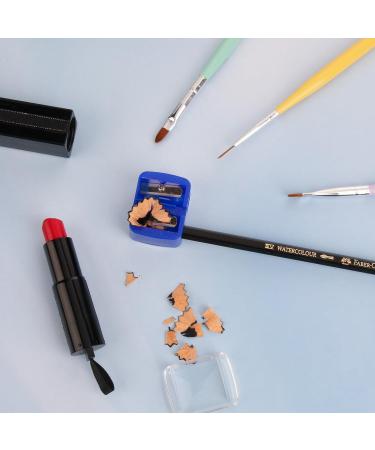 2Pcs Eyeliner Pencil Sharpeners Dual Holes Makeup Cosmetic Pencil Stainless Steel Sharpener for Large and Small Eyebrow Brow Pencils Lip Liner Catches Shavings Tool Black and Blue - Buy Online on GoSupps.com