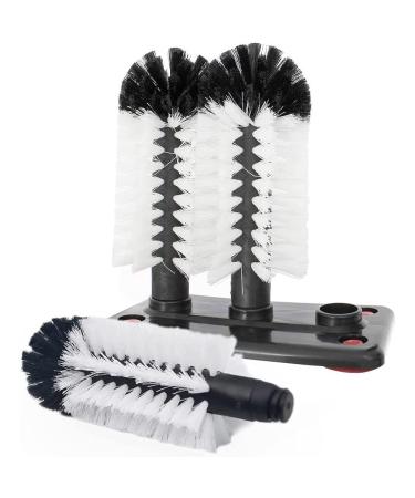 ciyeu Water Bottle Cleaning Brush Glass Cup Washer with Suction Base 3 Bristle Brush for Beer Cup Long Leg Cup
