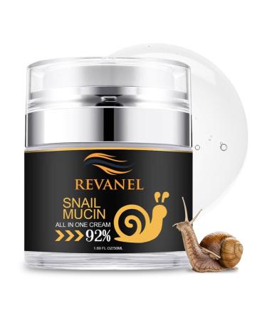 Snail Mucin 92% All-in-One Repairing Cream 50ml Ultimate Moisturizer for All Skin Types Korean Skincare Product for Hydrating Healing & Skin Brightening with No Parabens & Cruelty-Free