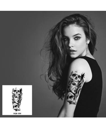 BUXIUGAN Temporary Tattoos 50 Sheets fake tattoos for Men Women Adults 10 Large 3D Realistic Half Sleeve Temporary Tattoos 40 Tiny Prisoner Tattoos With Skull Skeleton Animals Faux Tattoos Stickers (A) - Buy Online on GoSupps.com