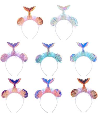 xbiez Shinning Tinsel Mermaids Hairband Music Concerts Fish Scale Headband for Teens Adult Party Performances Hair Supplies Fish pattern purple - Buy Online on GoSupps.com