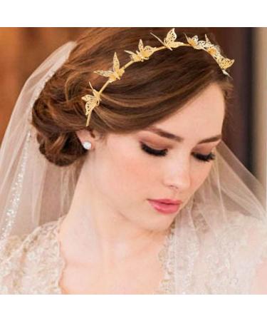 CAKURE Gold Butterfly Crown Tiara Headband - Goddess Headpiece for Party, Prom, Birthday - Metal Butterflies Hair Accessories - Buy Online on GoSupps.com