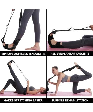 Calf Stretcher for Leg, Hamstring & Ankle Stretching - Plantar Fasciitis Relief Strap for Men and Women | Yoga Stretching Belt - Buy Online on GoSupps.com