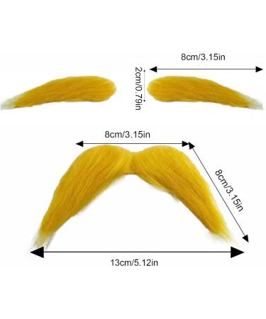 Yellow Mustache - Funny Self Adhesive Costume Accessories for Holiday Party Supplies | Flexible Foam with Backing Creative Character Cosplay Stage Makeup Festival Garden Autumn Bonfire Eve - Buy Online on GoSupps.com