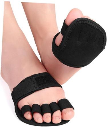 FOMIYES 2 Pairs Five Finger Half Socks | Comfortable Anti-Slip Forefoot Cushions Black 12x10.5cm - Ideal for All-Day Comfort - Buy Online on GoSupps.com