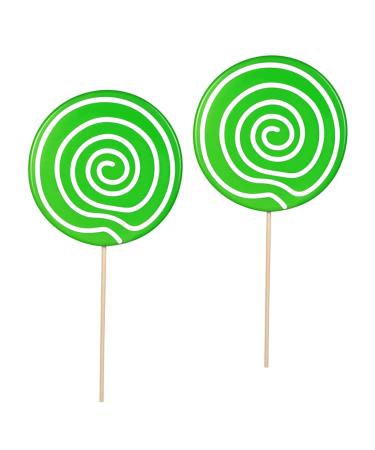 Veemoon 2pcs Lollipop Props Large Lollipop Birthday Partyt Decor Clay Lollipop Candy Simulation Lifelike Candy Simulation Lollipop Model Fake Lollipop Prop Toys Wood Food Decoration Fake 41X19.5X1.5CM Green