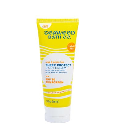Seaweed Bath Co. Sheer Protect Daily SPF 30 Broad Spectrum Hybrid Suncreen Cream  3.4 Ounce  Sustainably Harvested Seaweed  Aloe  Green Tea - Buy Online on GoSupps.com