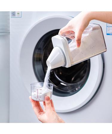 Laundry Detergent Dispenser | Reusable Empty Bottles With Measuring Cup | Washing Powder Storage Detergent Container | Fabric Softener Storage Bottle For Scent Booster Beads/Small Solid Grain/Liquids 1100ml - Buy Online on GoSupps.com