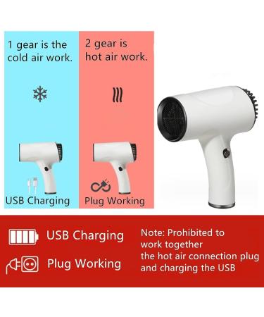 Handheld Cordless Hair Dryer Rechargeable Portable Hairdryer Free Standing Hair Air Blower for Outdoor Lightweight Mini Blow Dryer Ideal for Holiday and Travel Black - Buy Online on GoSupps.com