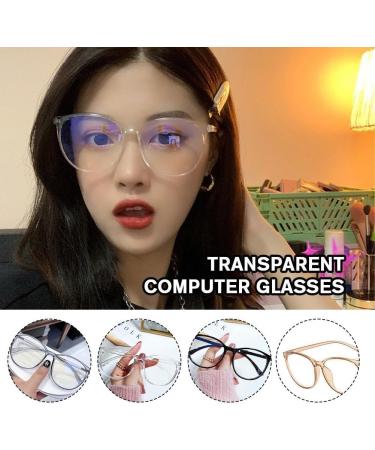 Plbrez Transparent Blue Light Blocking Computer Glasses for Men & Women - Stylish Square Frames - Buy Online on GoSupps.com
