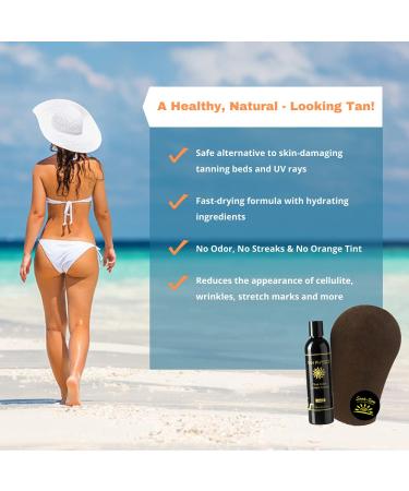 Tan Physics Self Tanner 8 Fl Oz - Includes Face & Body Mitts Black Exfoliation Gloves Travel Bag | True Color Sunless Tanner - 6 Piece Set - Buy Online on GoSupps.com