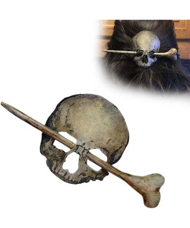 Skull Hair Pin Stick Slide with Faux Bone Halloween Hairpin Handmade Punk Skull Hair Pin Skull/Death Moth Hair Clip Sticks Hairpin Hair Fork Tortoise Shell Bun Cover Holder for Women Girls - Buy Online on GoSupps.com