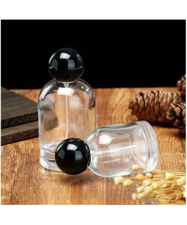 Cylindrical Refillable Perfume Bottle - 30ml Transparent Glass Spray for Travel | Portable Makeup Perfumery (Silver Ball - Buy Online on GoSupps.com
