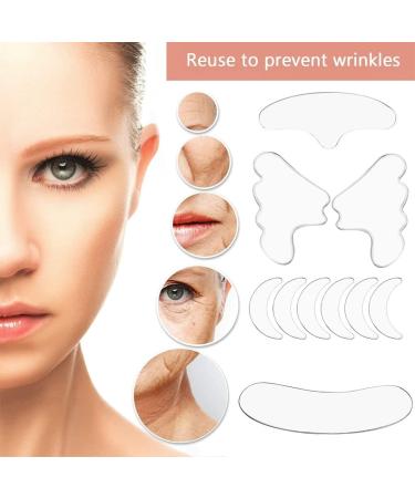 Anti Wrinkle Patches Chest Pads Silicone Neck Wrinkle Patches Forehead Wrinkle Pads for Face 11PCS - Buy Online on GoSupps.com