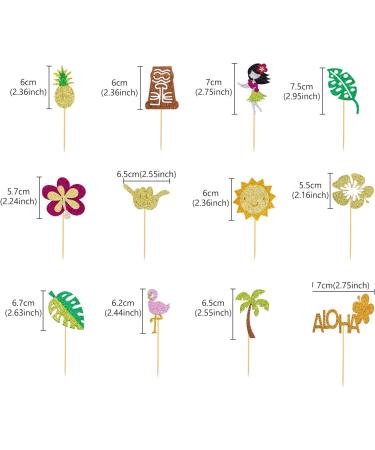 ALLY-MAGIC Tropical Cupcake Toppers Flamingo Cake Toppers Aloha Cupcake Picks Glitter Summer Hawaiian Cupcake Toppers Cake Decorations for Aloha Tropical Summer Party Y9XWYDGCP - Buy Online on GoSupps.com