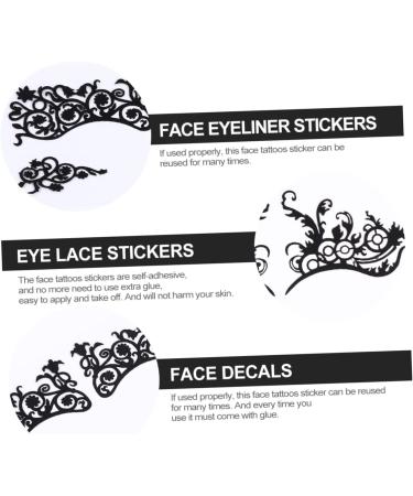 Beavorty 10 Pairs lace eye stickers black stickers black eyeliner pen stickers halloween eye liner hollow 13x6.5cmx2pcs Blackx2pcs - Buy Online on GoSupps.com
