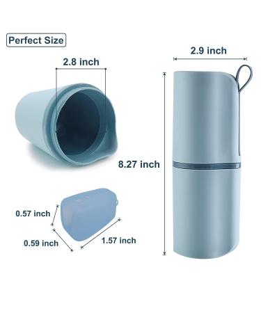 Dadop Travel Toothbrush Case with 5 Silicone Covers - Portable Wash Cup Holder for Travel, Camping, Home - Sky Blue - Buy Online on GoSupps.com