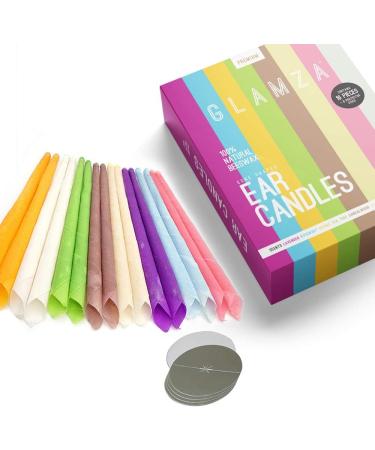 Organic Hopi Ear Candles for Blocked Ears - All Natural Ear Wax Remover - GLAMZA 100% Natural Beeswax Candle - 16 pcs (8 Pairs) with 8 Protective Disc Cones for Safe & Effective Ear Candling - Buy Online on GoSupps.com