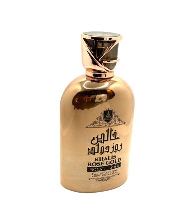 KHALIS Rose Gold Royal an Oriental Leather Perfume with Juniper Berries Leather Mint Tonka Beans Birch and Amber 3.4 Oz ROSE GOLD ROYAL 3.4 Fl Oz (Pack of 1)