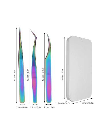 3-Part Non-Slip Eyelash Tweezers Set - Stylish Curved Design for Eyelash Extensions - Buy Online on GoSupps.com