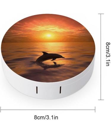 Buy Dolphin & Sunset Print Contact Lens Case | Travel-Friendly Lens Care Box - Buy Online on GoSupps.com