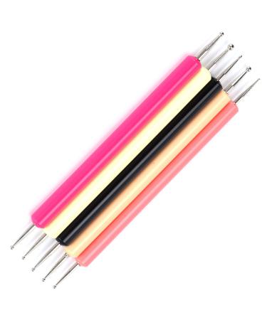 Dotting Pen Acrylic Rod 2 Round Head Nail Art Tip Paint DIY Tool Art Tools Round Head Indentation Nail Art Tip Dot Paint DIY Slotted Tool Double Ended Nib for Dots and Swirl
