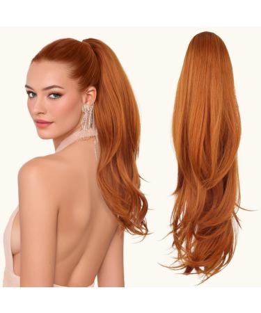 PORSMEER Drawstring Ponytail Extension 26 Inch Long Natural Synethic Hairpiece - Orange - Buy Online on GoSupps.com
