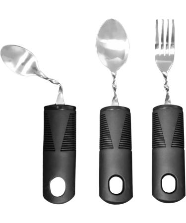 Tablespoons Adaptive Utensils 3PCS Stainless Steel Mirror Polishing Bendable Flexible Curved Cutlery Tableware with Plastic Handle Disabled Cutlery for Elderly Patient - Buy Online on GoSupps.com