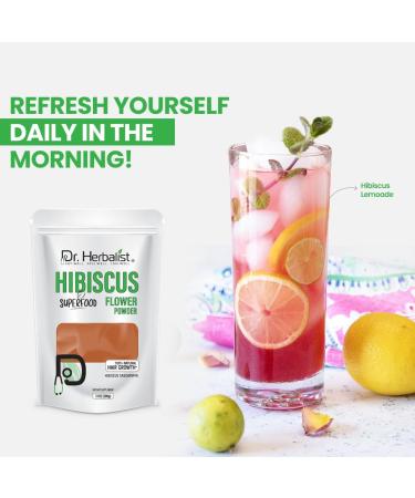 Dr. Herbalist Hibiscus Powder - 200g - Nourish Your Beauty & Wellness with Pure Hibiscus Extract for Hair Growth Skin Radiance Detox Support & Soothing Tea - Buy Online on GoSupps.com