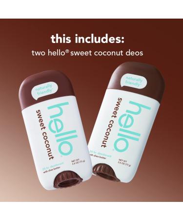hello Sweet Coconut Deodorant With Shea Butter for Women + Men & Naturally Whitening Fluoride Toothpaste Natural Peppermint Flavor and Tea Tree Oil Peroxide Free - Buy Online on GoSupps.com