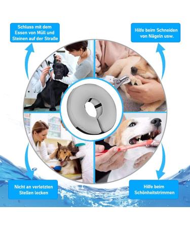 Supet Rewrise Dog Inflatable Collar - Leak Protection & Soft Comfort for Post-Op Relief | Adjustable Neck 22.9-33.0 cm - Gray - Buy Online on GoSupps.com