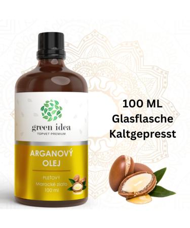 100% Pure Argan Oil - Cold Pressed Vegan & Cruelty Free - Best for Face Body Hair & Nails - 100ml Glass Bottle | Green Idea - Buy Online on GoSupps.com