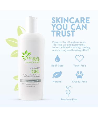 Natural Tone Organic Skincare Aloe Vera Recovery Gel with Tea Tree Oil - Soothing Hydration for Dry, Damaged, and Irritated Skin 6 oz - Buy Online on GoSupps.com