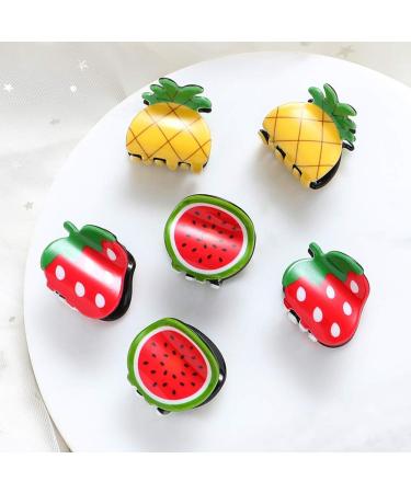 U-M 2 pcs Banana Strawberry Fruit Mini Hair Claws Clip Clamp Adult Kid Girl Headdress 5 as shown - Buy Online on GoSupps.com