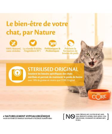 Wellness Core Original Sterilized Cat Food Natural and Grain Free Chicken/Turkey 4 kg - Buy Online on GoSupps.com