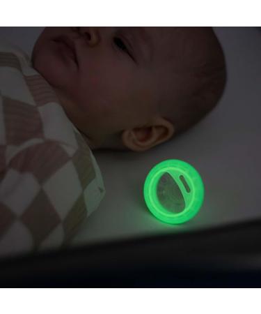 Tommee Tippee Night Pacifier Set - Skin-Like Texture Symmetrical Design Glows in the Dark 0-6 Months - 2 Pack (Yellow & Gray) with Sterilizer Box - Buy Online on GoSupps.com