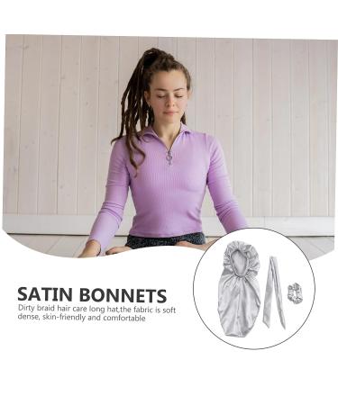 Lurrose 6 Pcs Three Piece Turban Cap Set - Silk Headscarf, Braid Bonnet, Satin Sleep Cap for Women - Silver Hood - Hair Cover & Sleep Bonnet Kit - Buy Online on GoSupps.com