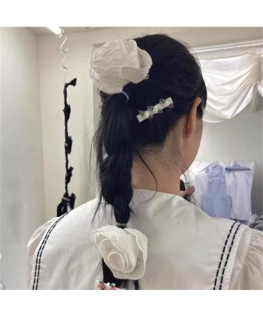 hgnxa Girls Flower Hair Clip Sweet Handmade Cute Hair Duckbill Clip Headwear Hair Accessories for Women Girls White - Buy Online on GoSupps.com