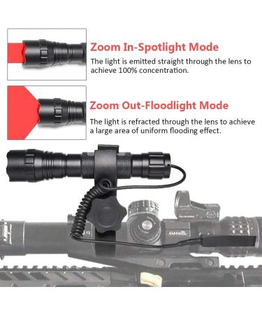 DARKBEAM Red Light Flashlight | Rechargeable Tactical LED Handheld for Fishing, Hunting, and Astrophotography | Zoomable Portable 501B-S Red Light - Buy Online on GoSupps.com